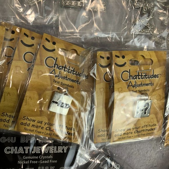 Lot 145 Internet Chat Lingo Chatitudes Genuine Crystal Charms Necklaces - Picture 10 of 16